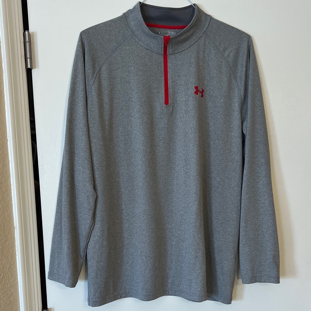 Under Armour Heather Gray Quarter-Zip Pullover